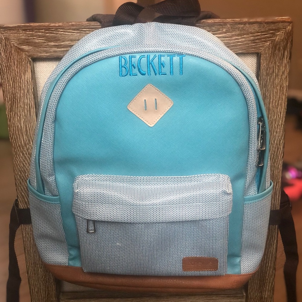 Boys Monogrammed Beckett Backpack Bag EUC 💙